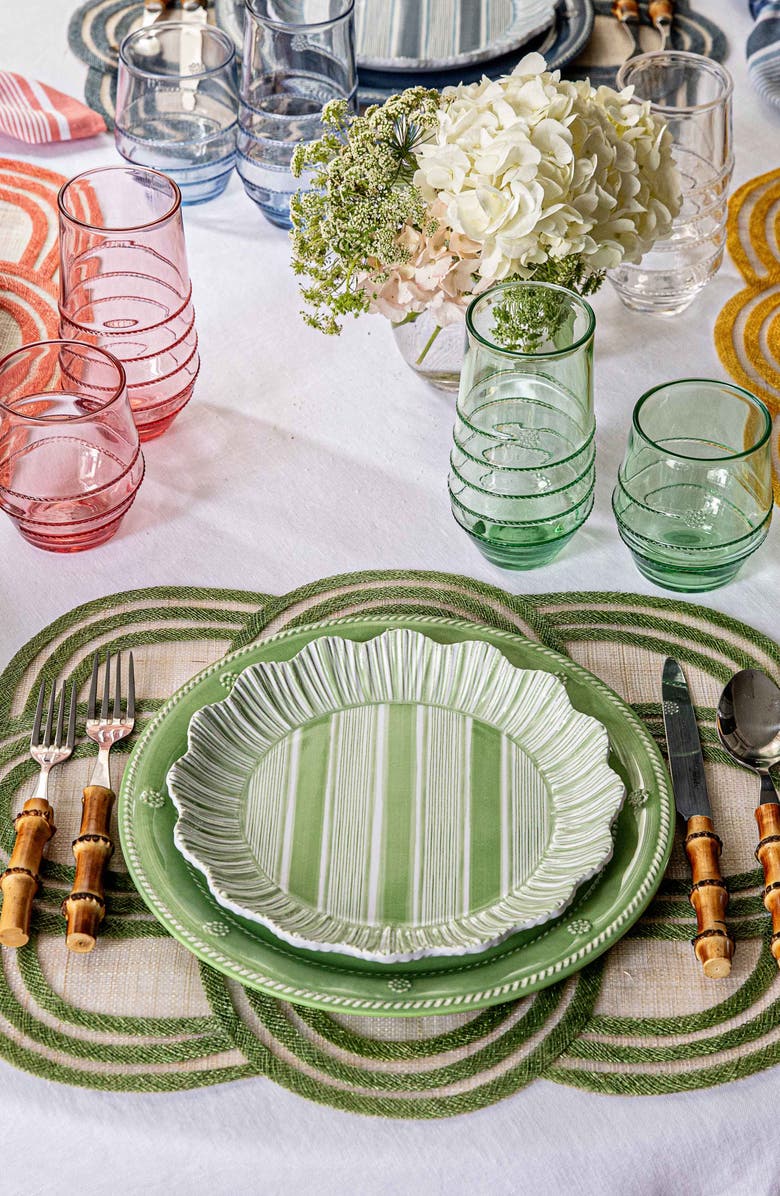 Juliska Berry & Thread Set of 4 Melamine Dinner Plates, Alternate, color, Seagrass