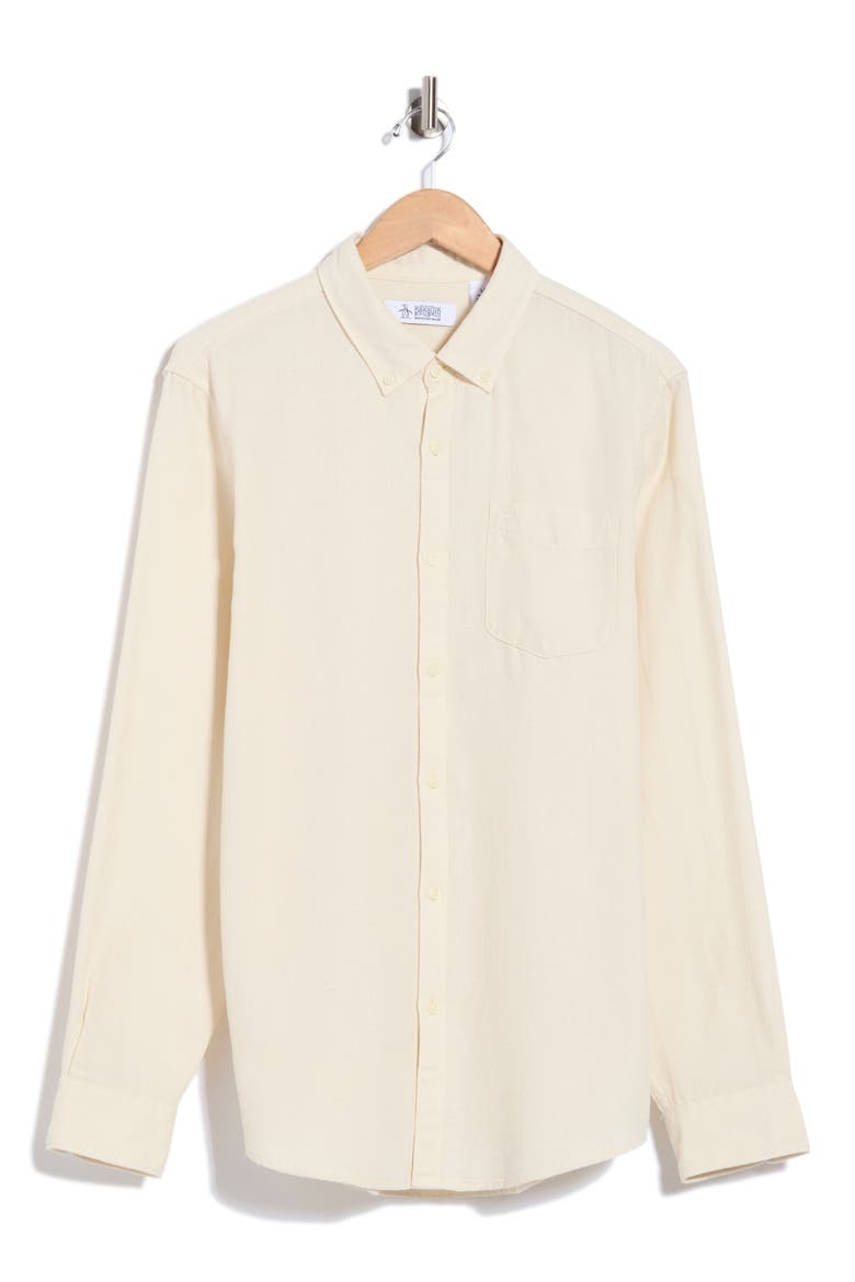 Long Sleeve Dobby Texture Button-Up Shirt, Alternate, color, BIRCH