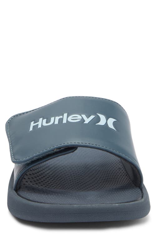 Hurley Logo Slide Sandal In Navy/light Blue
