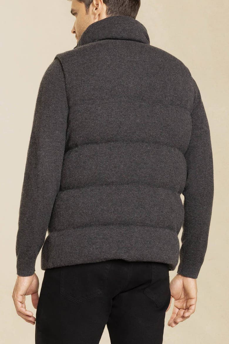 Cody Cashmere Puffer Vest, Alternate, color, Charcoal