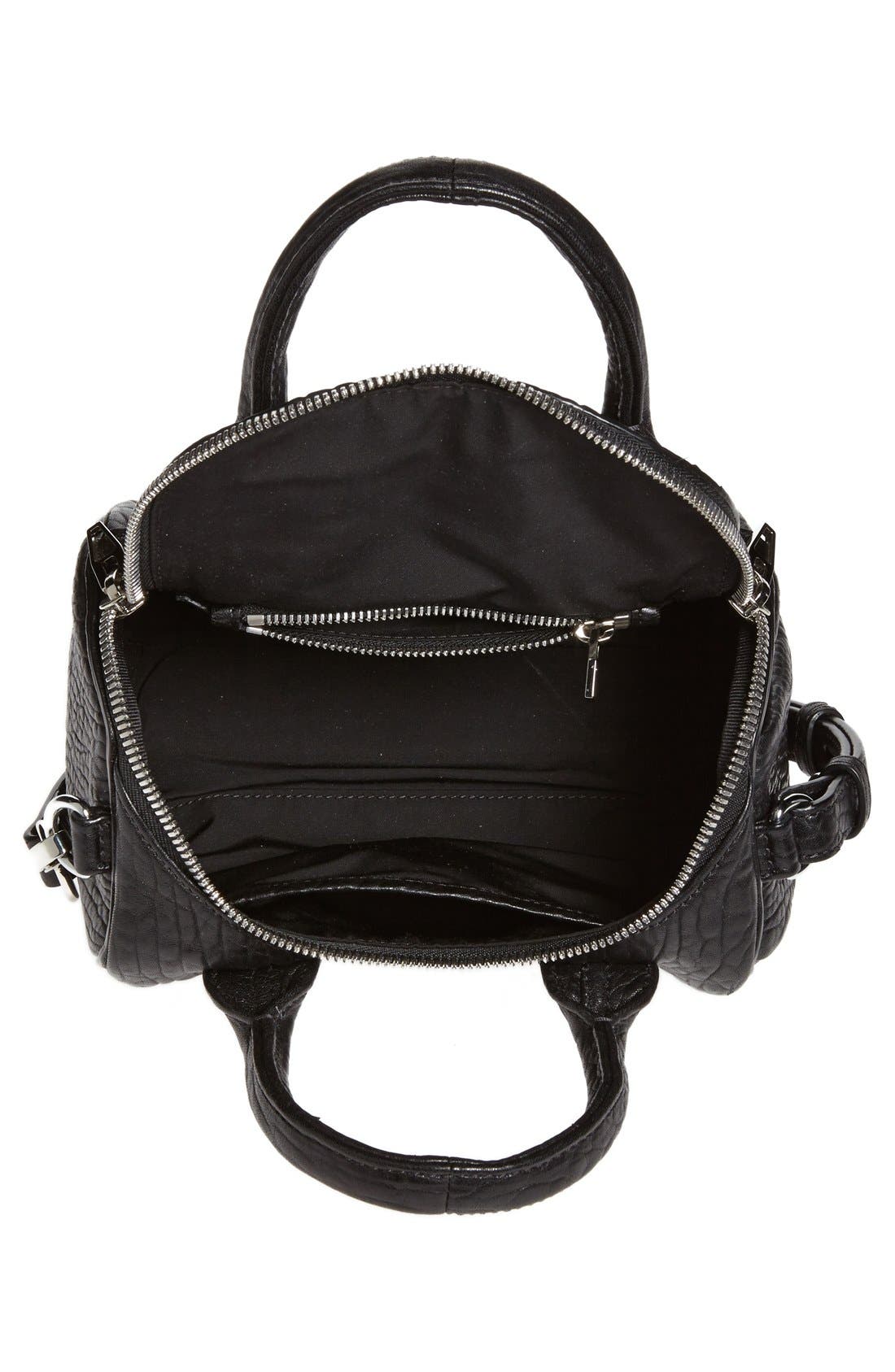 Alexander Wang 'Mini Rockie - Nickel' Leather Crossbody Satchel, Alternate, color, 