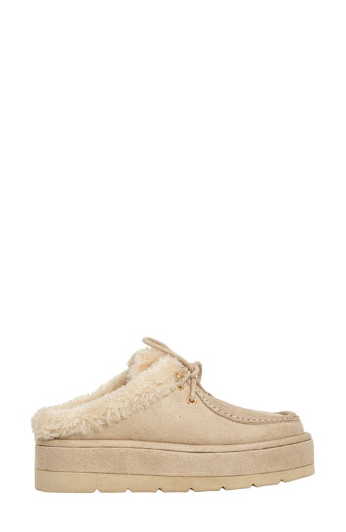 Shushop Tulsa Faux Fur Platform Slipper In Neutral