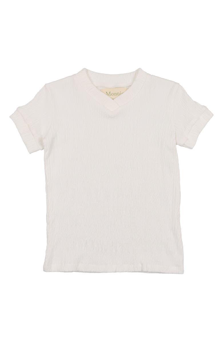 Manière Kids' V-Neck Stretch Cotton Gauze T-Shirt, Main, color, 