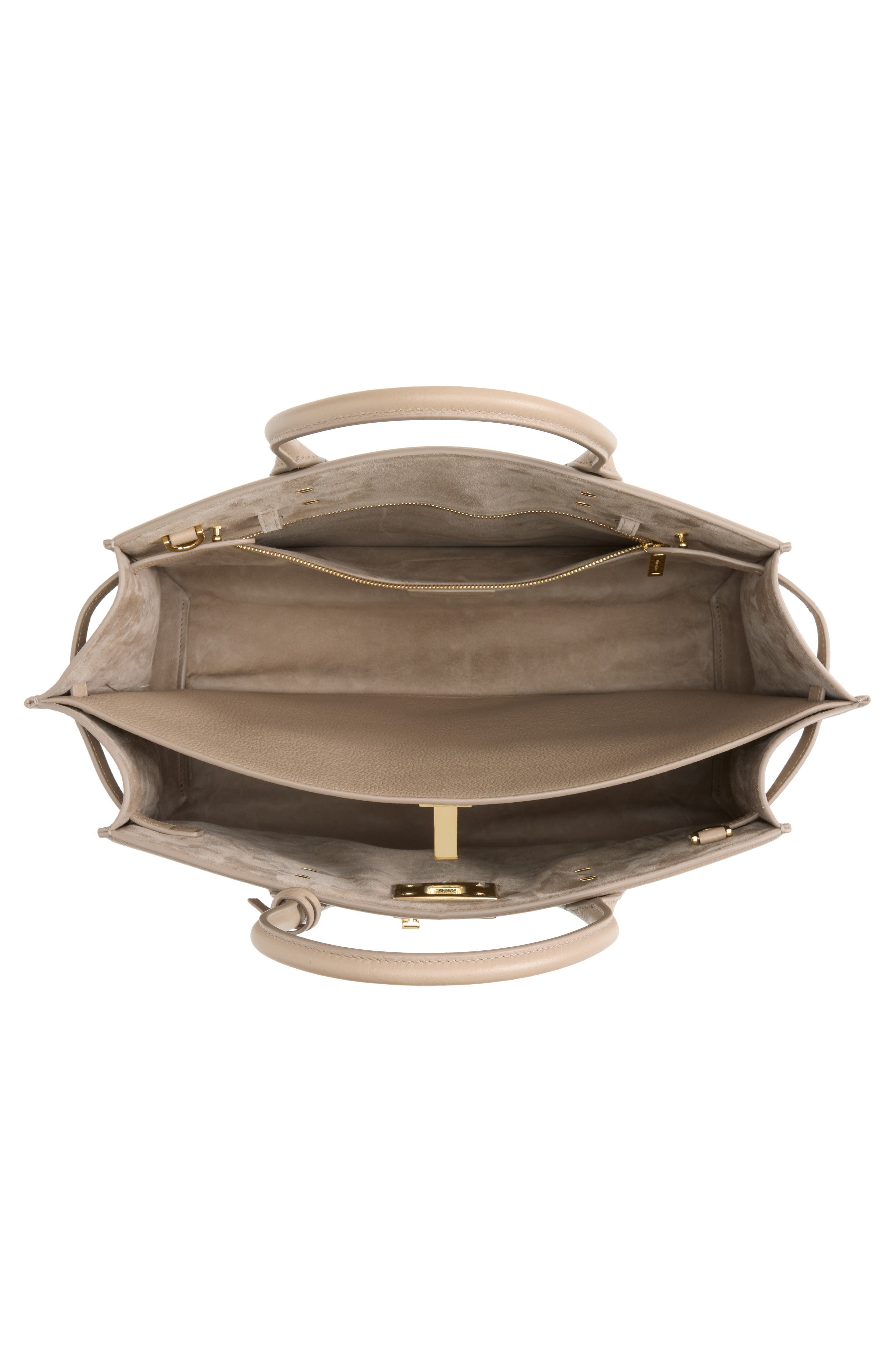 FERRAGAMO Small The Studio Soft Leather Top Handle Bag, Alternate, color, Warm Taupe