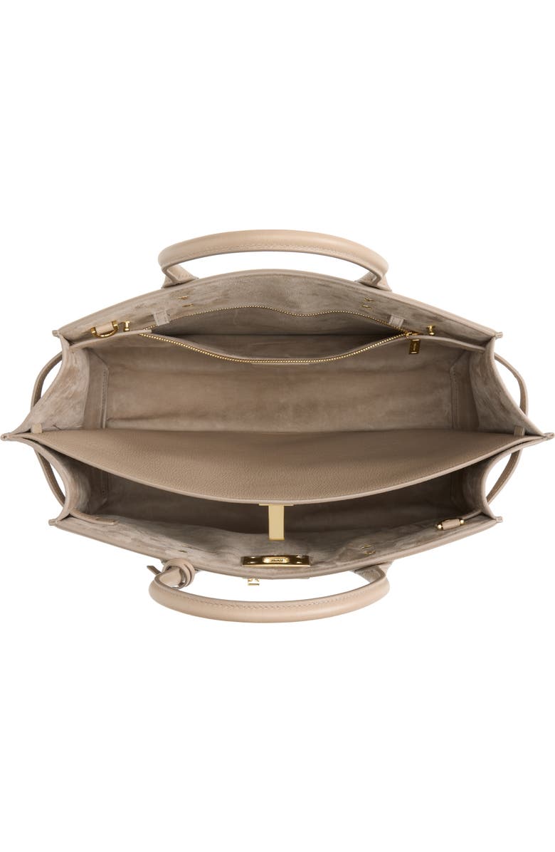 FERRAGAMO Small The Studio Soft Leather Top Handle Bag, Alternate, color, Warm Taupe
