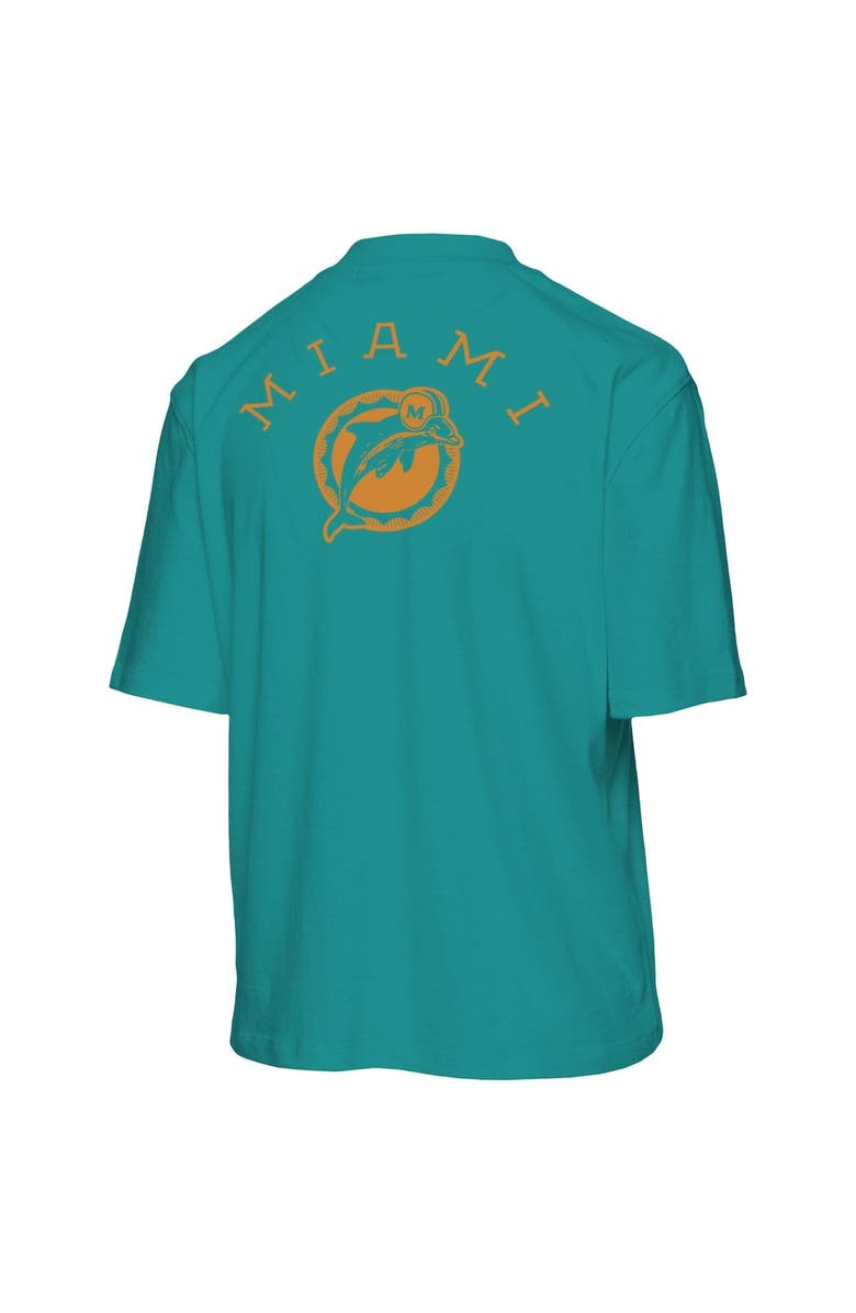 Junk Food Women's Junk Food Aqua Miami Dolphins Half-Sleeve Mock Neck T-Shirt, Alternate, color, 