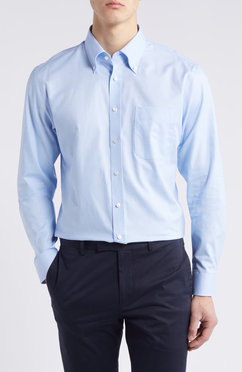 Nordstrom Trim Fit Royal Oxford Solid Dress Shirt, Main, color, Blue- White Royal Oxford