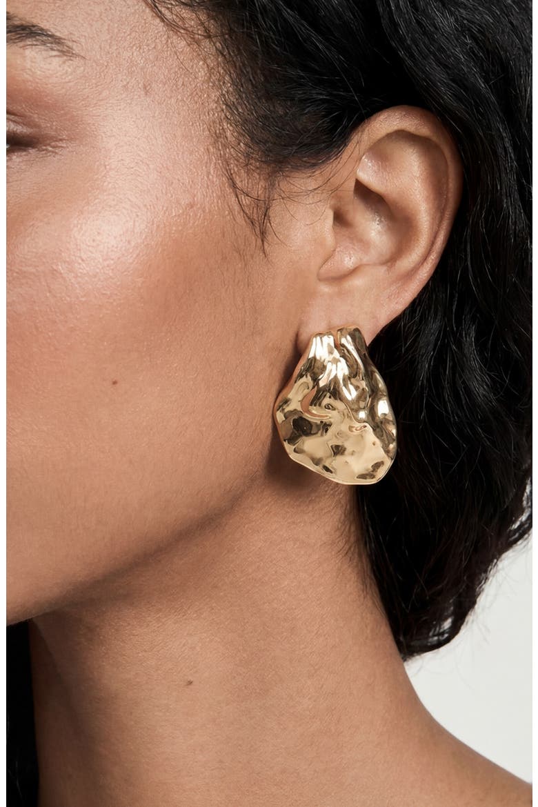 Liquid Statement Earrings, Alternate, color, GOLD