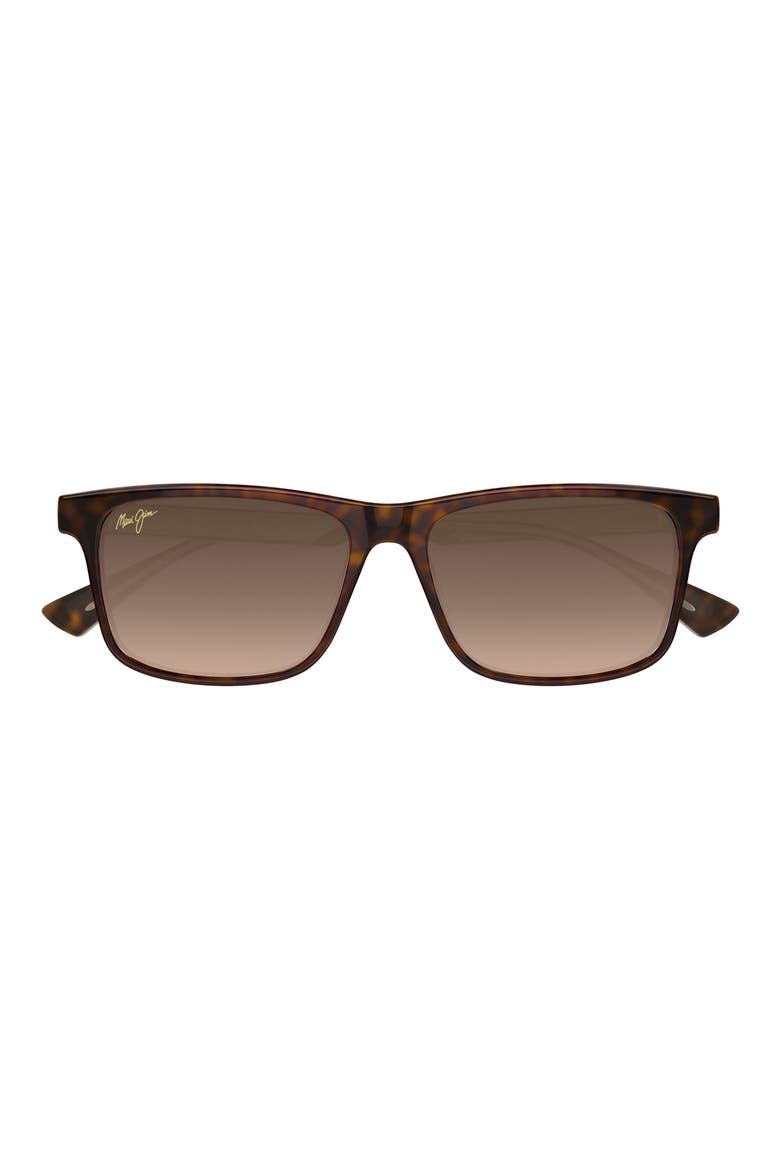 Okina 55mm Polarized Rectangular Sunglasses, Main, color, TORTOISE