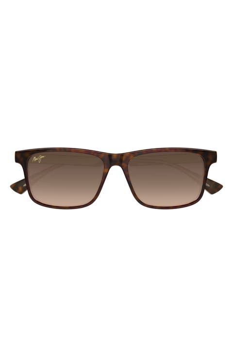 Okina 55mm Polarized Rectangular Sunglasses