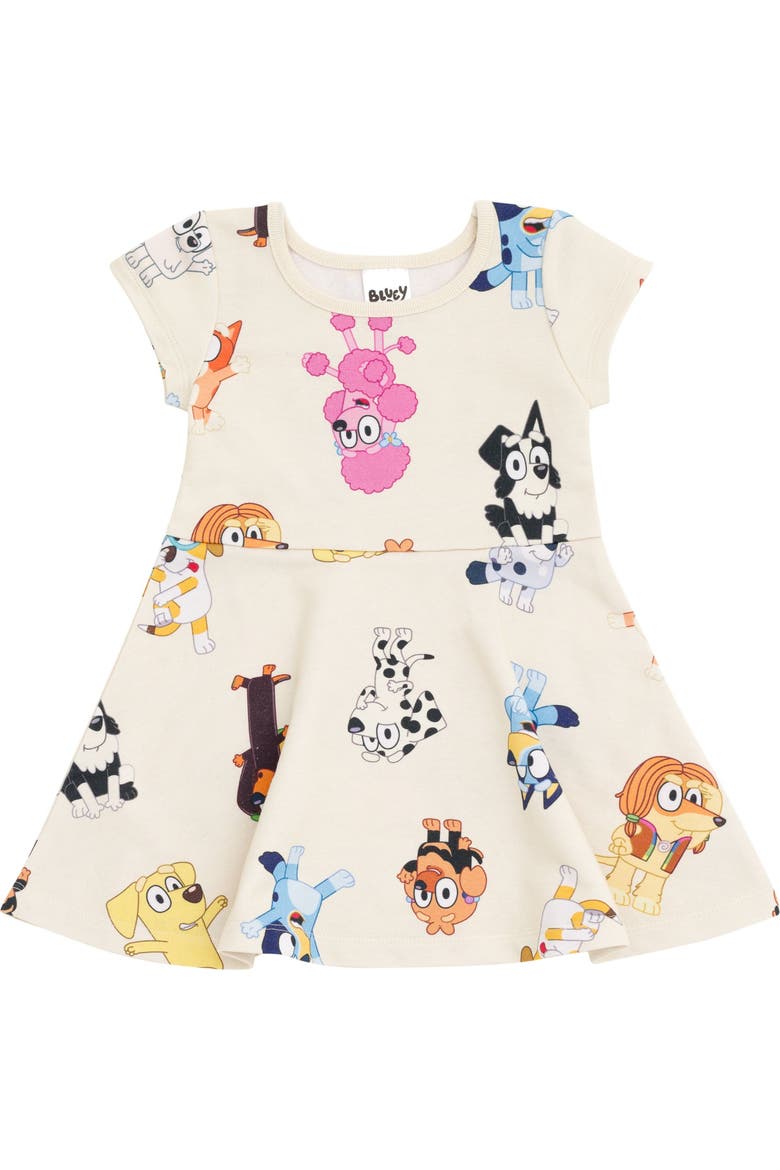Skater Dress, Main, color, Beige Bluey Friends