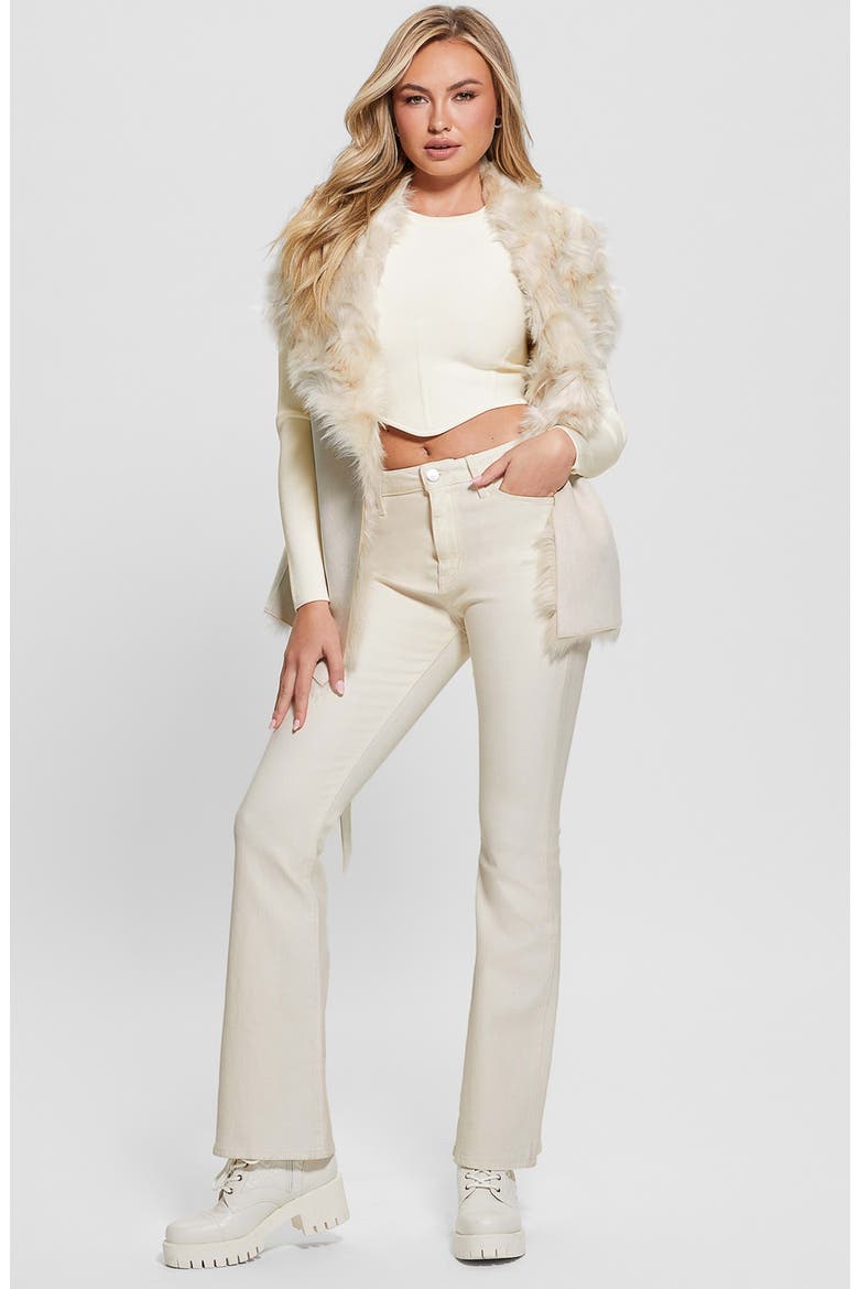Nami Reversible Faux Fur & Faux Suede Vest, Alternate, color, PEARL OYSTER