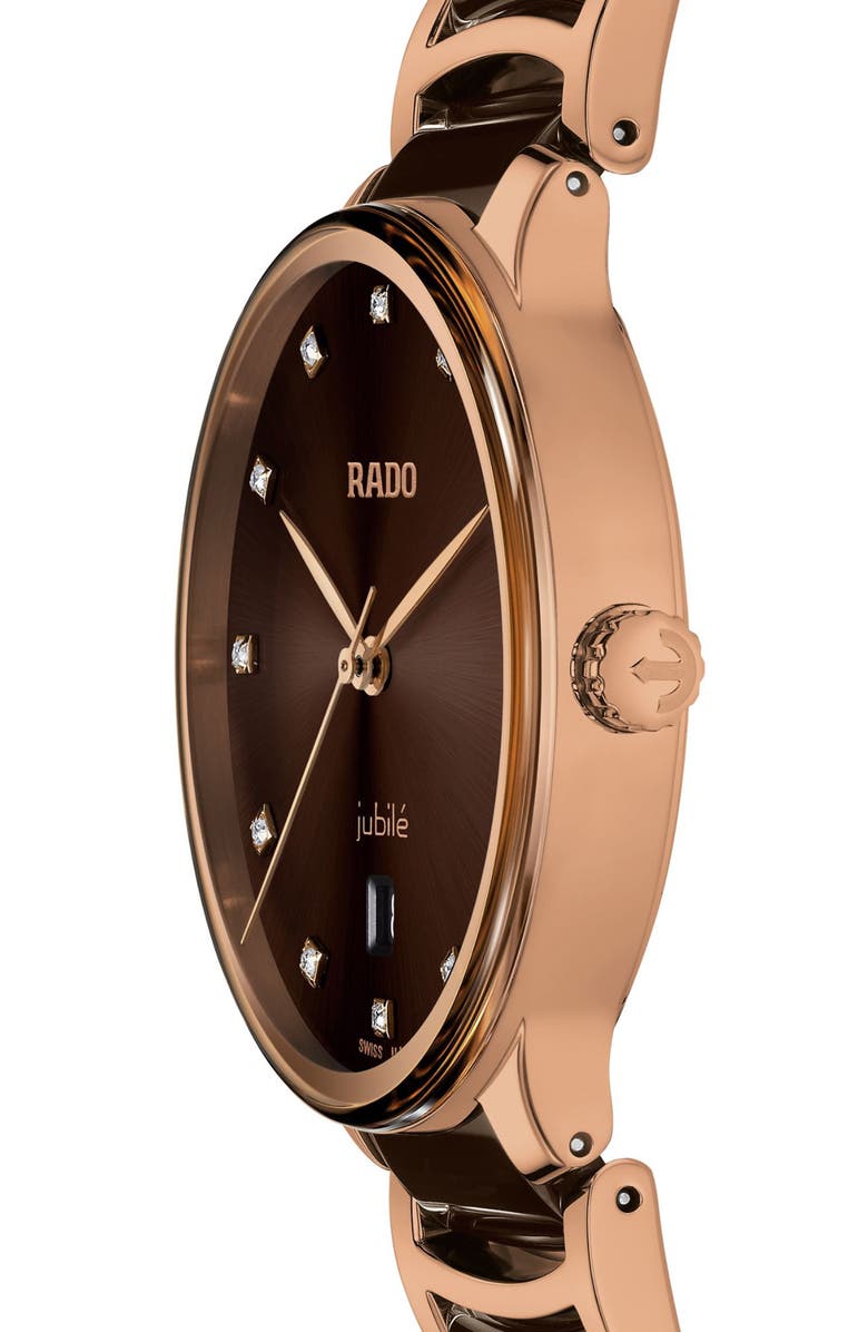 RADO Centrix Diamond Bracelet Watch, 39.5mm, Alternate, color, 