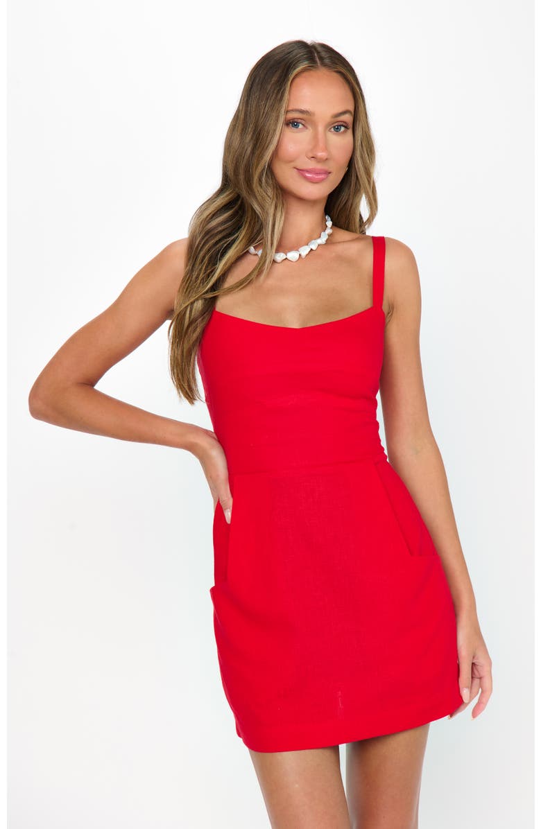 Show Me Your Mumu Emery Mini Dress, Main, color, Sundried Tomato Linen