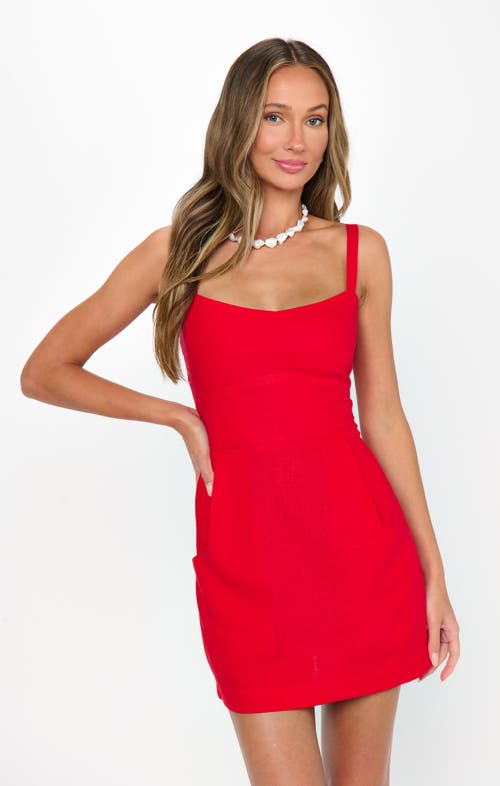 Show Me Your Mumu Emery Mini Dress in Sundried Tomato Linen at Nordstrom, Size Medium