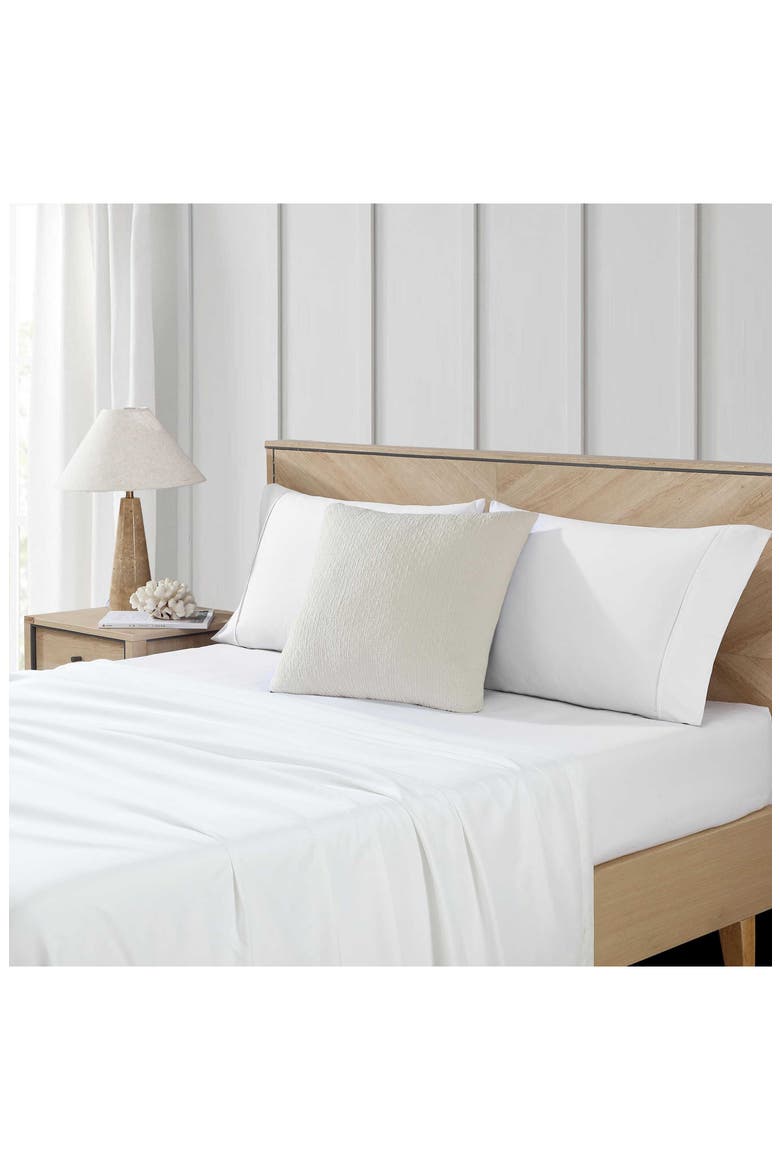 Wave Texture Square Accent Pillow, Alternate, color, WHITE