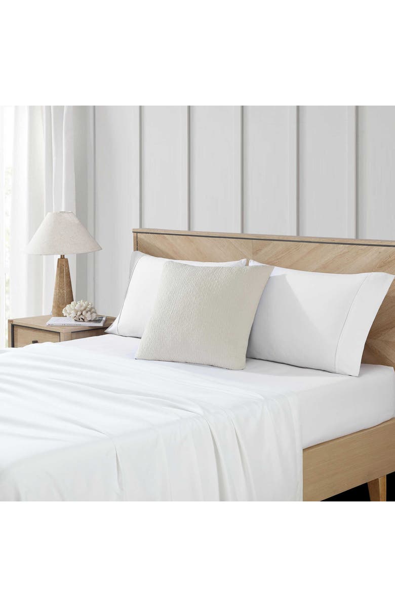 Nautica Wave Texture Square Accent Pillow, Alternate, color, White