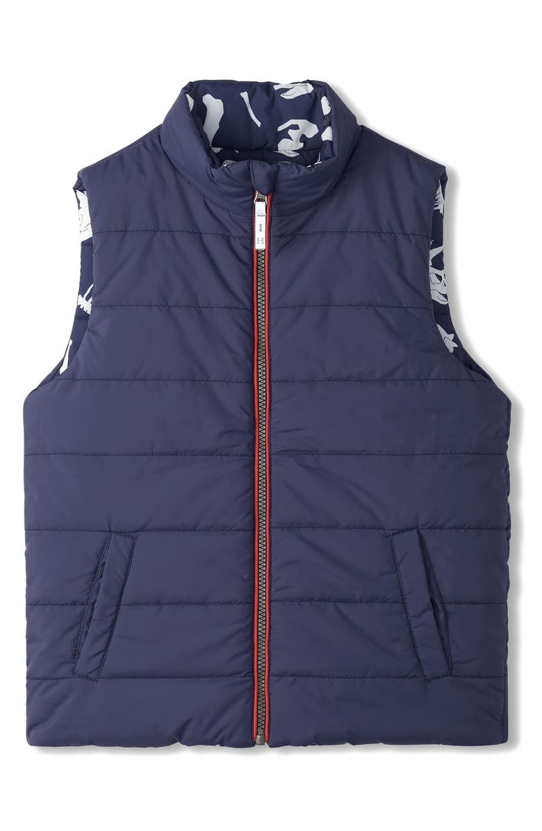 Hatley Kids' Dino Fossils Quilted Reversible Vest, Main, color, 