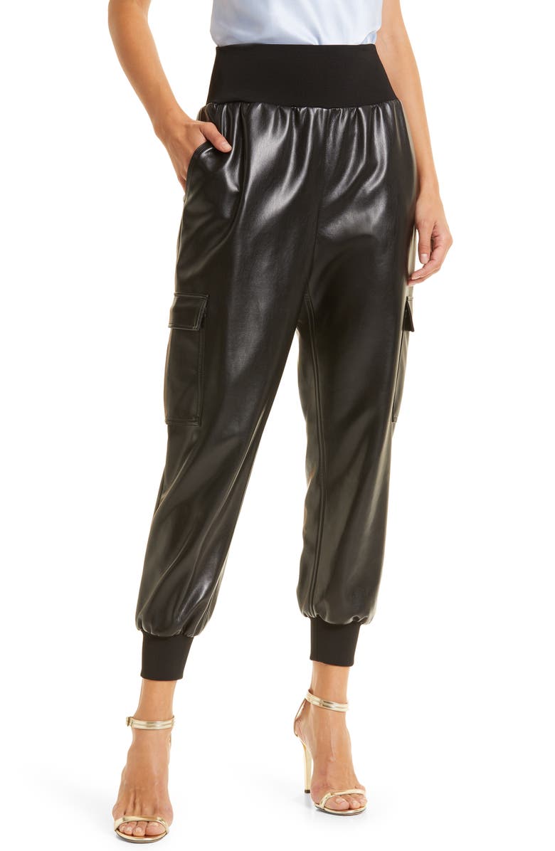 Cinq à Sept Giles Faux Leather Jogger Pants, Main, color, 