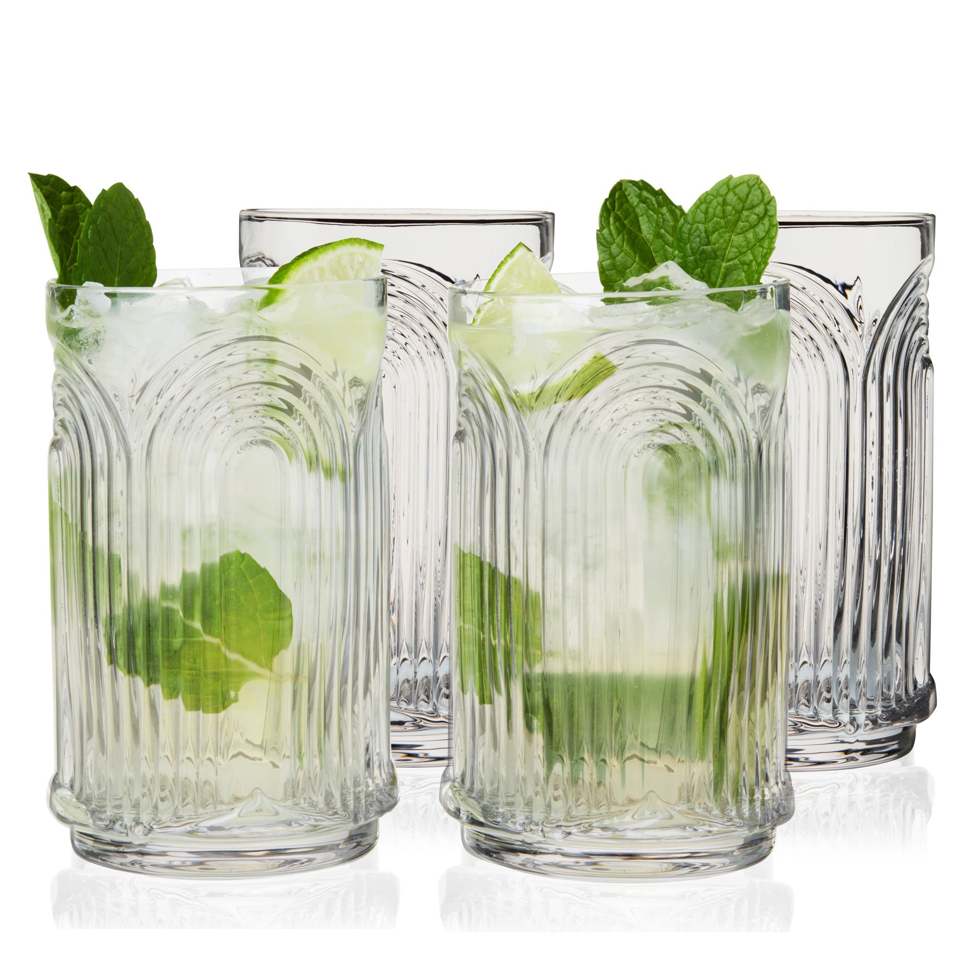 Viski Deco Beau Crystal Highball Glasses