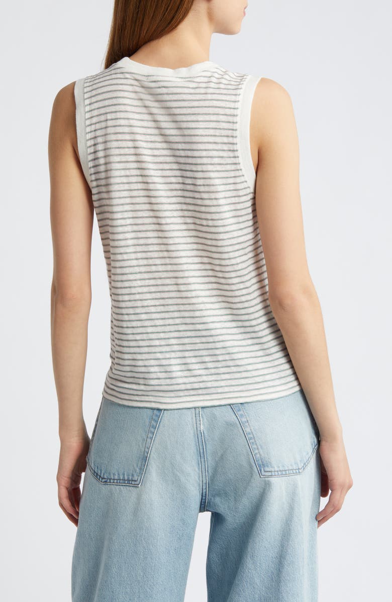FRAME Stripe Organic Linen Muscle Tee, Alternate, color, 