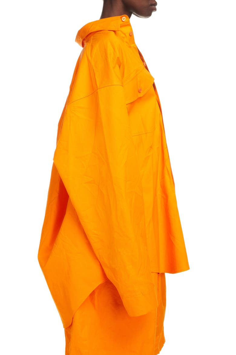 Oversize Cotton Twill Shirt, Alternate, color, ORANGE