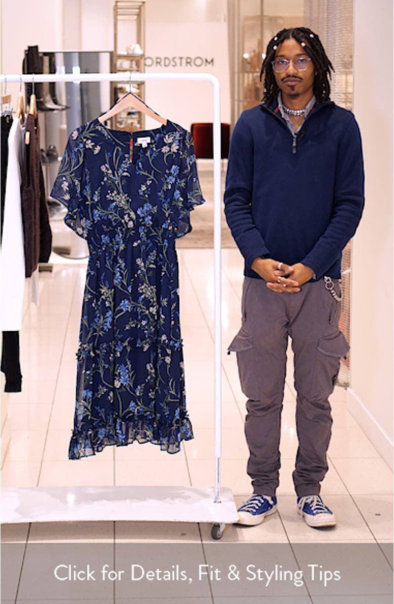 Floral Smock Waist Midi Dress, sales video thumbnail