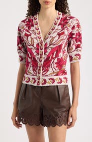 FARM Rio Stained Glass Print Button-Up Cardigan
