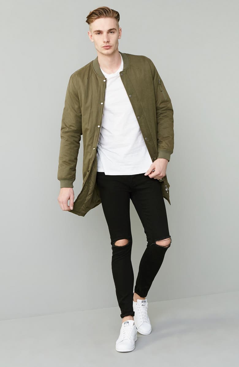 Topman Ripped Stretch Skinny Fit Jeans, Alternate, color, 