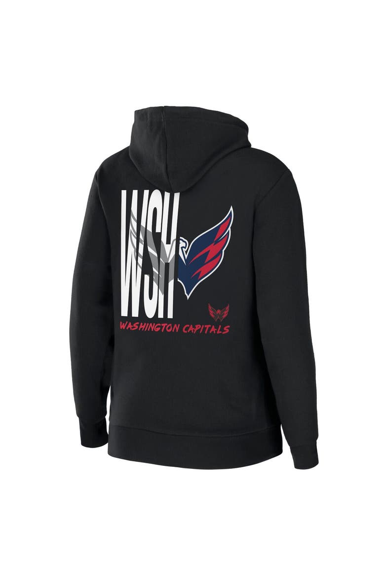 Women's WEAR by Erin Andrews Black Washington Capitals Sponge Fleece Full-Zip Hoodie, Alternate, color, Black