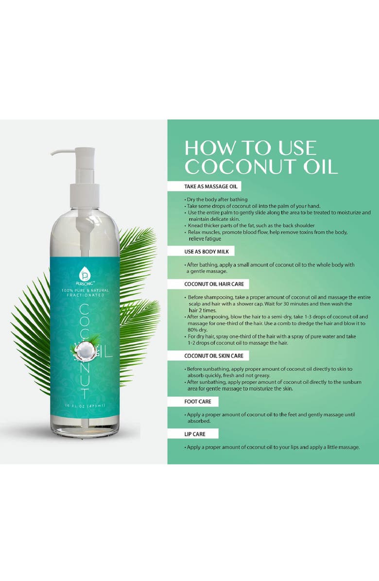 PURSONIC 100% Pure & Natural Fractionated Coconut Oil, Alternate, color, Multicolor