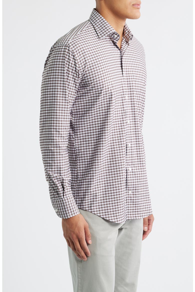 Fairbanks Ombré Check Performance Twill Button-Up Shirt, Alternate, color, FRENCH PRESS