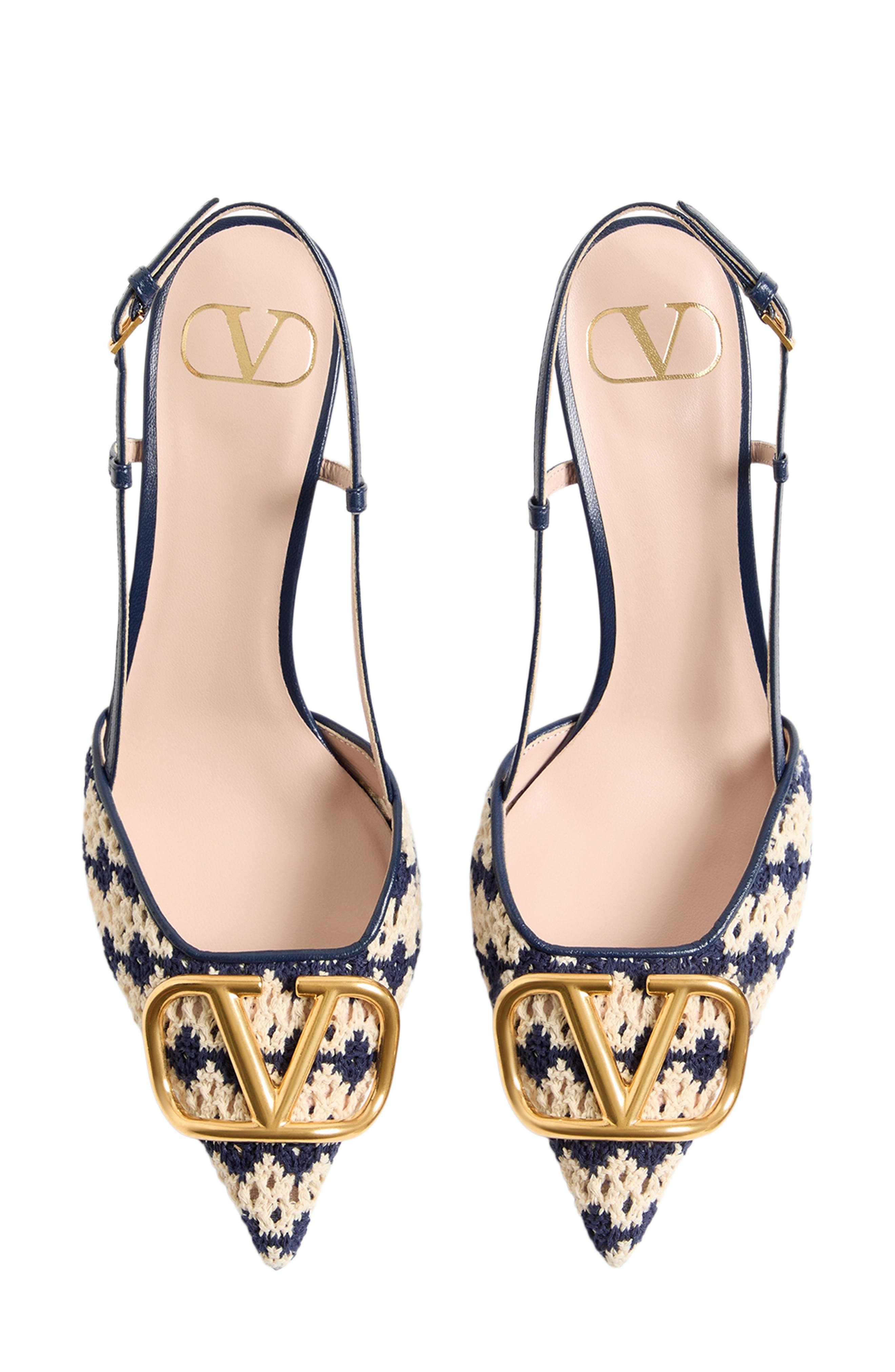 Valentino Garavani VLOGO Crochet Slingback Pump, Alternate, color, 