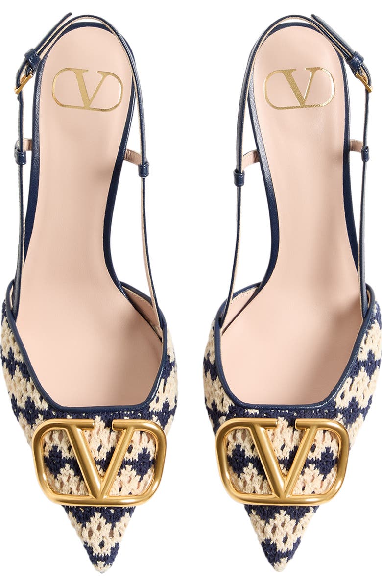 Valentino Garavani VLOGO Crochet Slingback Pump, Alternate, color,