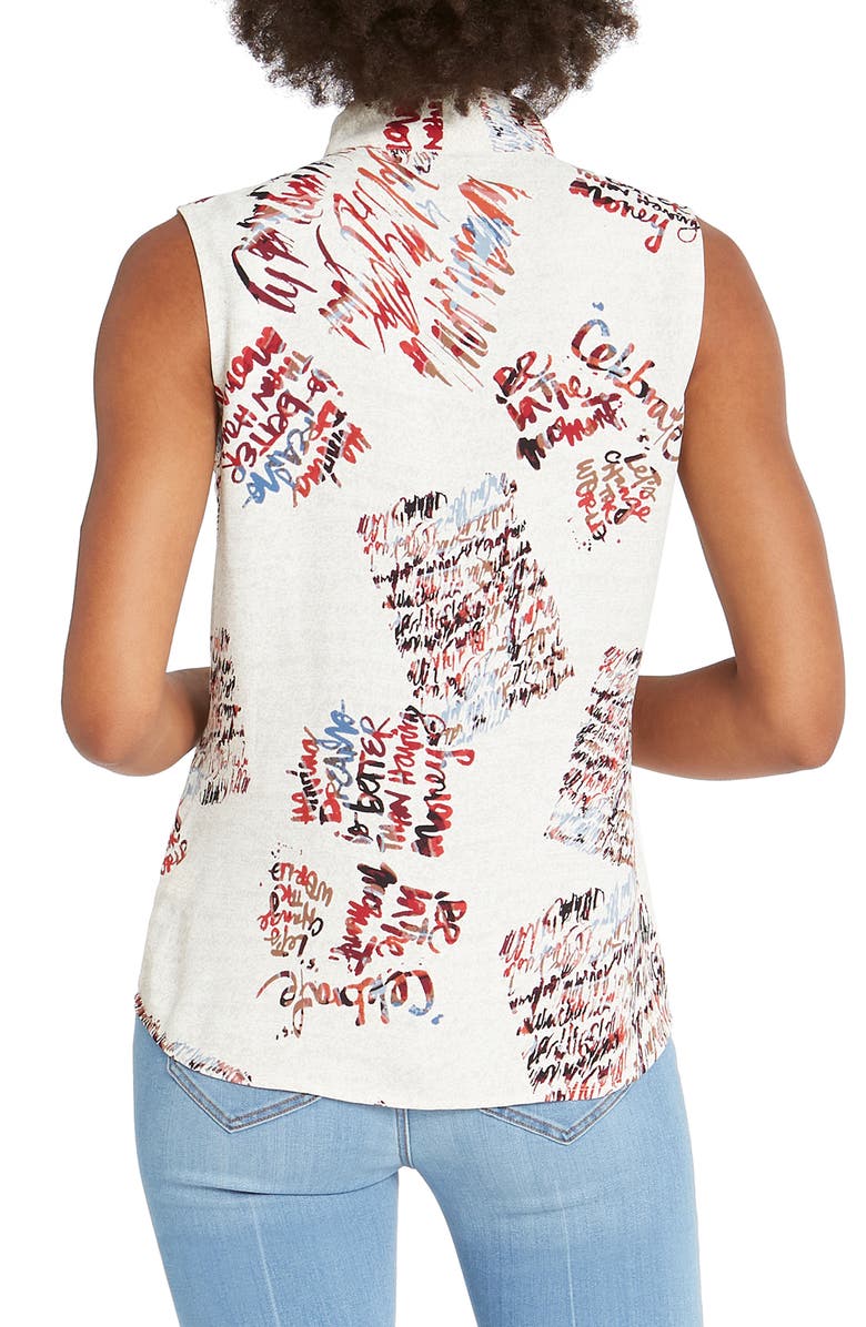 NIC+ZOE Scattered Letters Sleeveless Top, Alternate, color,