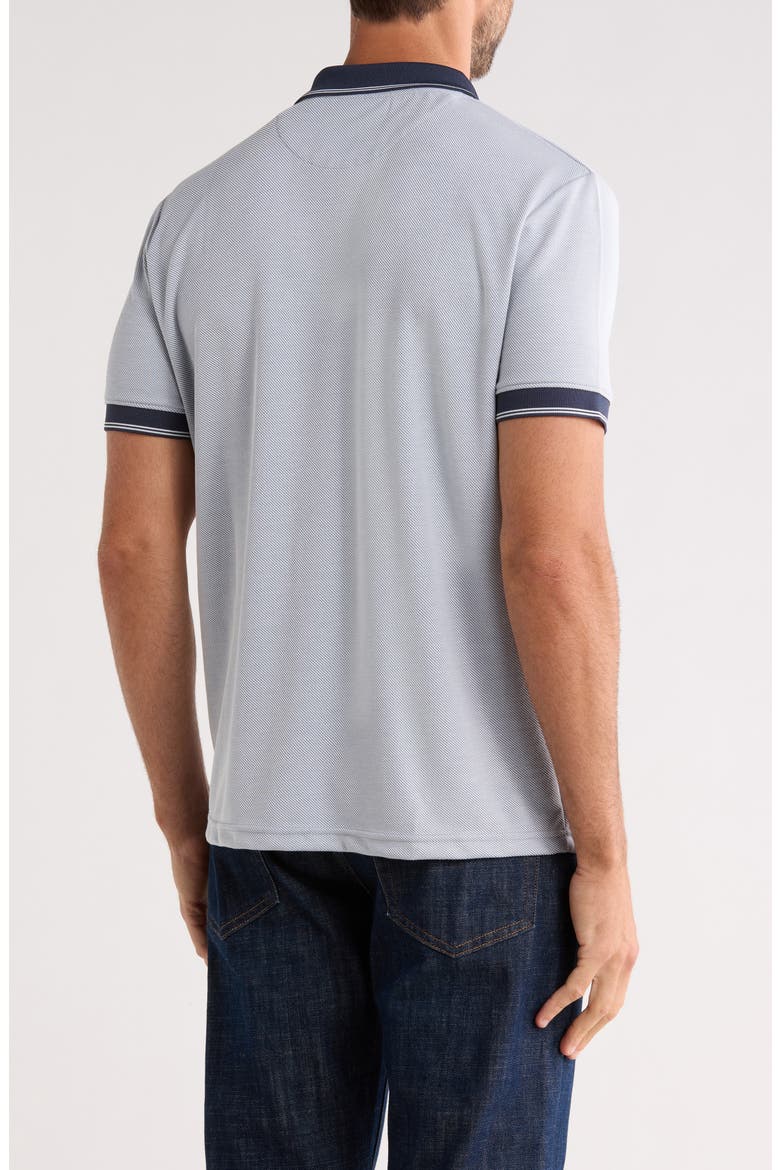 Stripe Quarter Zip Polo, Alternate, color, BLUE