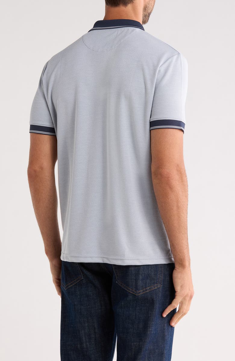DENIM AND FLOWER Stripe Quarter Zip Polo, Alternate, color, Blue