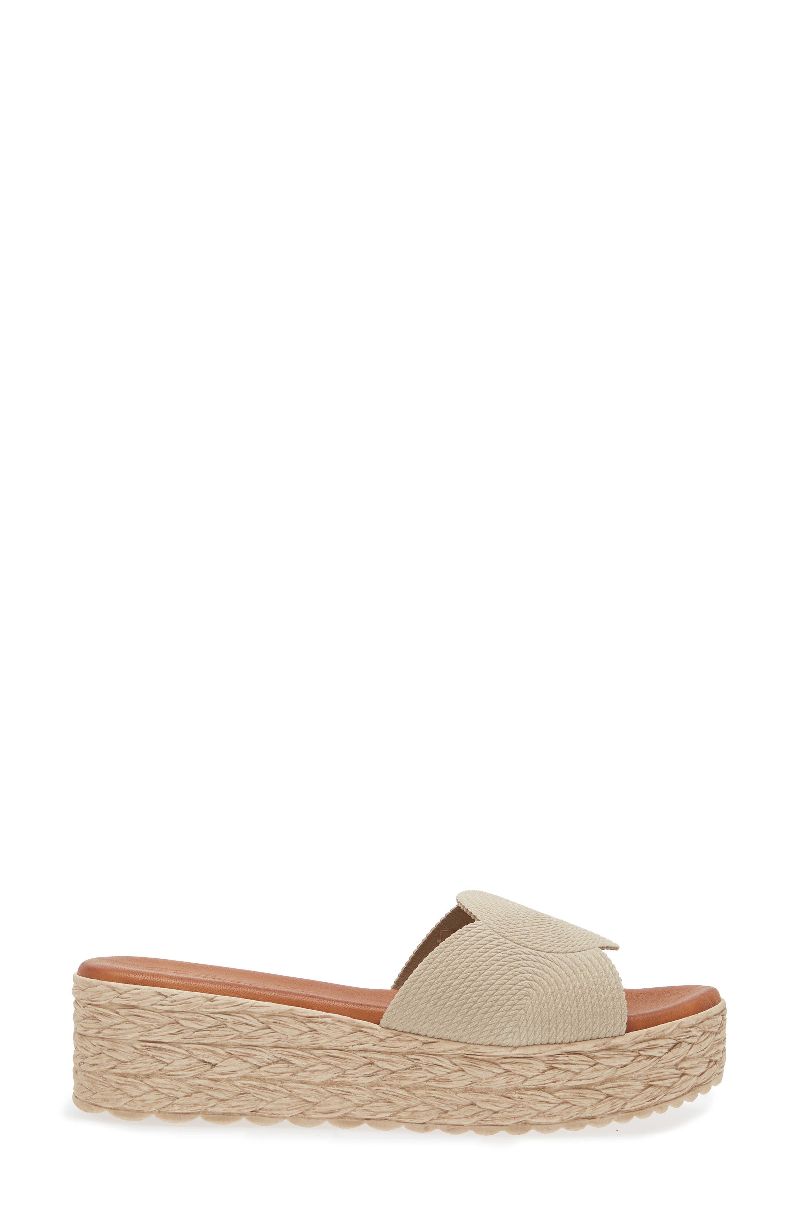 Cordani Britta Espadrille Platform Wedge Slide Sandal, Alternate, color, Sand Suede Aren