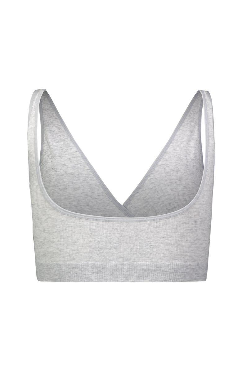 BRABAR Cotton Stretch Rib U-Back Bralette Sports Bra, Alternate, color, Grey Heather