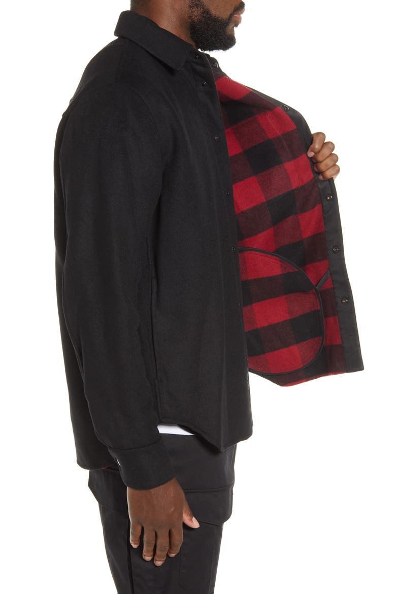Jack Principle Oversize Shirt Jacket, Alternate, color, BLACK/RED