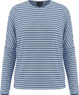 BuHu Striped V-Neck Drop Shoulder Long Sleeve Knit Top