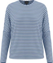 BuHu Striped V-Neck Drop Shoulder Long Sleeve Knit Top