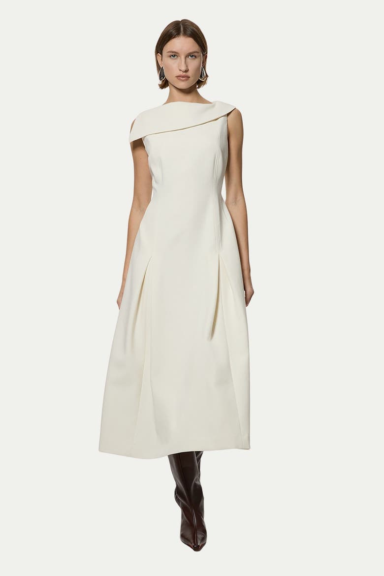 Asymmetric Neck Tailored Dress, Main, color, Ivory