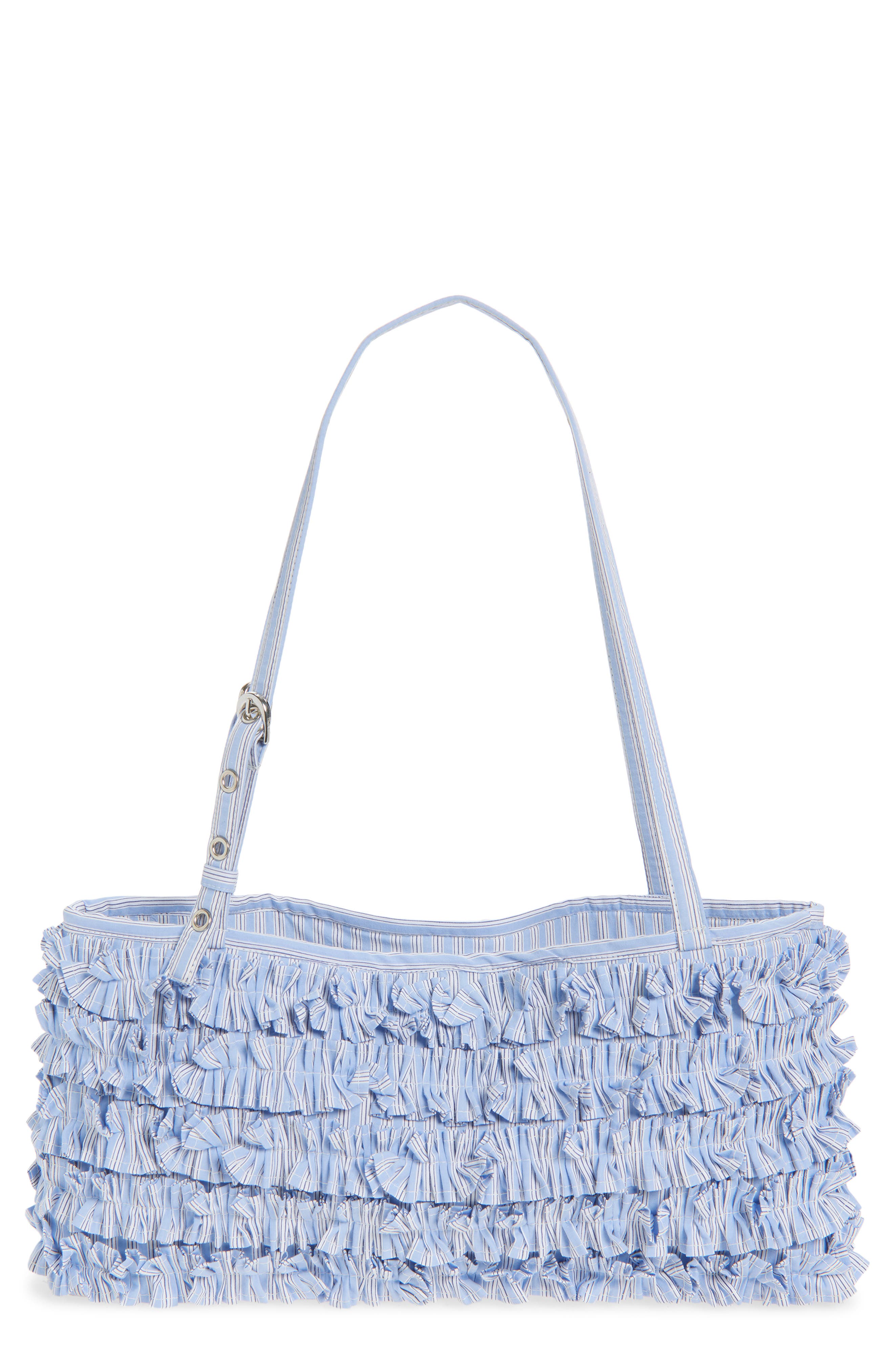 Damson Madder Sophia Ruffle Baguette Shoulder Bag, Main, color, Blue