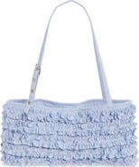 Damson Madder Sophia Ruffle Baguette Shoulder Bag