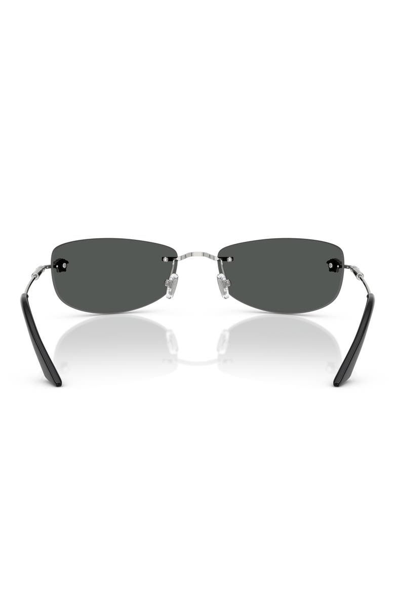 60mm Rectangular Sunglasses, Alternate, color, SILVER