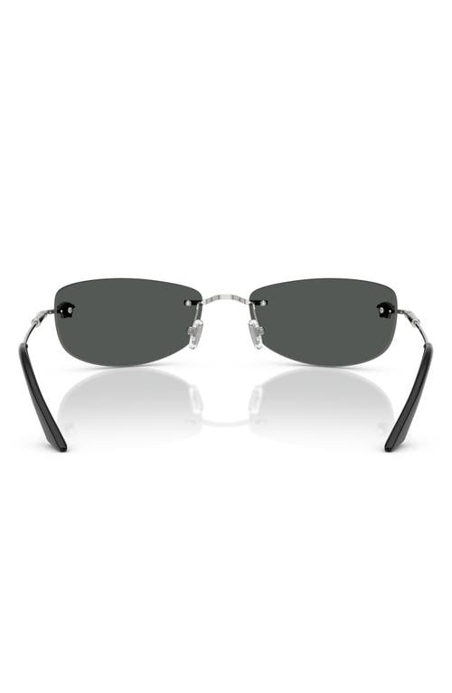 Versace 60mm Rectangular Sunglasses In Silver
