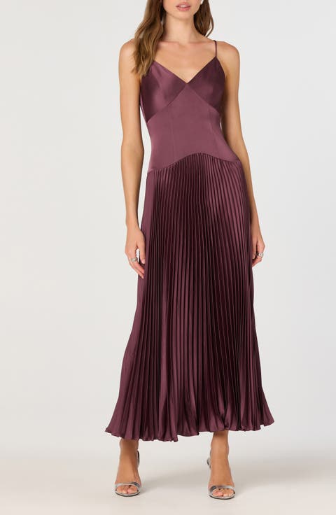 Pleated Drop Waist Dress