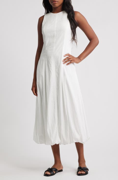 Pumpkin Sleeveless Bubble Hem Midi Dress