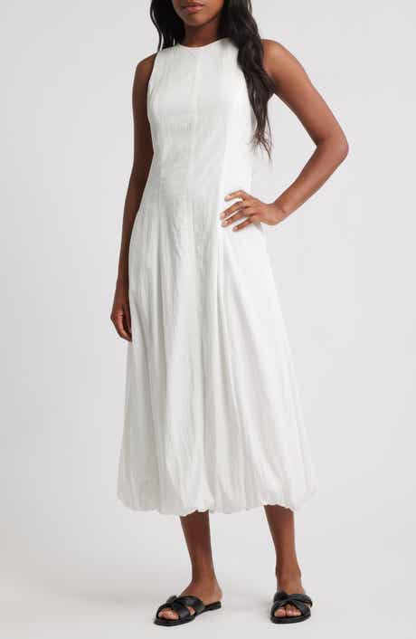 MANGO Pumpkin Sleeveless Bubble Hem Midi Dress